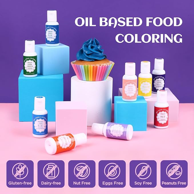 Oil Based Food Coloring for Chocolate, 20ml Edible Blue Bell Oil Based Food Coloring Gel for Cake Decorating, Sugar, Candy Melts, Baking, Cookies, Icing Frosting, Meringues, Cream- 0.7 Fl. Oz(Blue Bell)