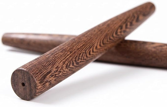 15.75 Inch French Rolling Pin – Smooth & Balanced Wooden Dough Roller for Baking and Pastry, Distinctive Feathered Grain Beauty