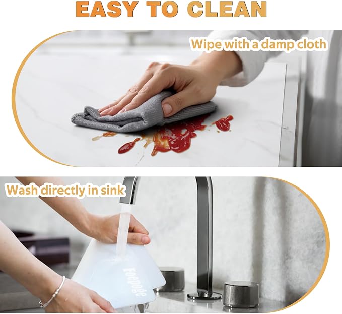 49.2" x 15.7" Large Silicone Mat for Kitchen Counter Protector, Cuttable Silicon Countertop Protector Mat Heat Resistant Mats for Countertop, Cut to Fit Placemat Ship Roll by Foepoge, Translucent