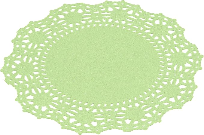 Pastry Tek 4 x 4 Inch Paper Lace Doilies, 4000 Disposable Table Doilies - Elegant Lace Finish, Long Lasting, Green Paper Doily, for Pastries, Cupcakes, Desserts - Restaurantware