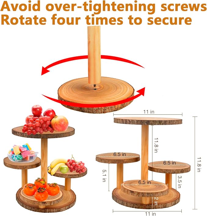 Cupcake Stand Display - Wood Dessert Cupcake Stand Party Wedding Cake Stand | 4 Tier Cupcake Stands for 50 Cupcakes, Cup Cake Tower Stand, Dessert Table Display Set Cake Stands for Birthday, Baby Shower