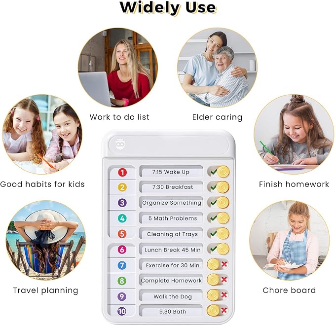 Chores Chart for Kids to Do List Checklist Chore Board ADHD Tools Magnetic Chore Chart with Sliders and Magnetic Marker for Fridge 2PCS White Chore Chart