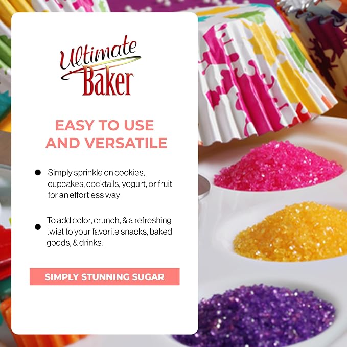 Ultimate Baker Flavored Sanding Sugar (1x4oz) - Burst of Flavor & Color for Cakes, Cookies & More, All-Natural, Perfect for Baking & Decorating or as a Flavored Coffee Sugar (Carrot Cake)