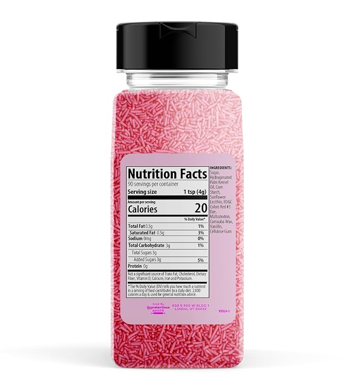 Unpretentious Pink Sprinkles, Perfect for Festivities, Multi-Use Shaker Bottle, Dessert Decorating