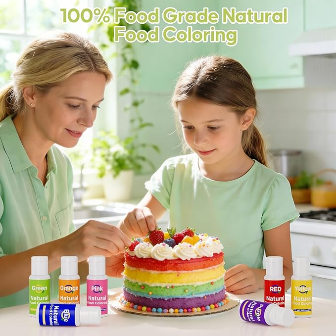 Natural Food Coloring- 20 Milliliters Dye Free Natural Food Coloring, FD&C & Artificial Dye Free Formula for Baking, Icing and Cooking, Cakes, Cupcakes, Frosting，Easter Eggs & Holiday Treats (PURPLE)