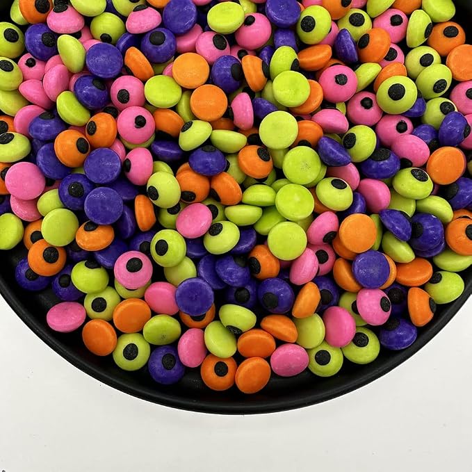 Halloween Candy Edible Eyeballs Eyes Sprinkle Cake Cupcake Toppers Dessert Cookie Decorations Eyeball Sprinkles,Cake Sprinkles,Cookie Sprinkles,Sugar Pearl 130g 4.6OZ (Eyeball Rainbow)