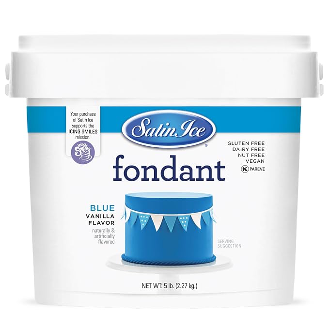 Satin Ice Fondant for Cake Decorating, Blue (5 Pound)