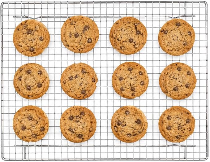 Mrs. Anderson's Baking Professional Cooling Rack, Heavy Duty Steel, Fits Half Sheet Pans, 16.5 x 11.875 x 0.625-Inches