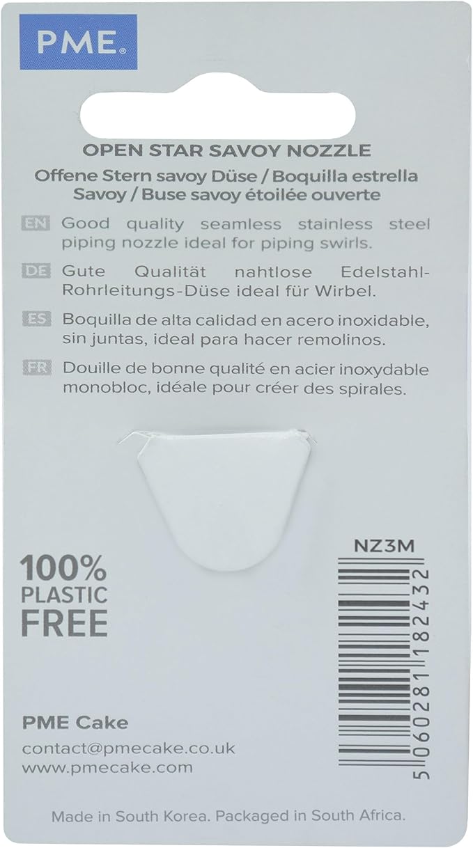 JEM Large Open Star Savoy Piping Nozzle Decorating Tip, #3M