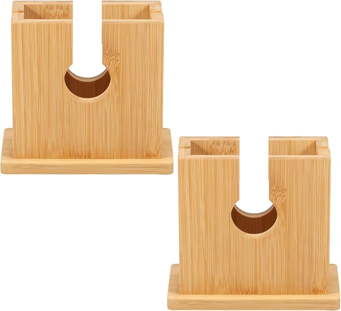 Bagel Slicer Holder, Bamboo Bagel Cutter Slicer, Smooth Easy to Clean Bagel Slicer, Multifunctional Bagel Cutter, Practical Bagel Slicing Tool, Reusable Bagel Holder for Bagels Toast Bread (2 Pcs)