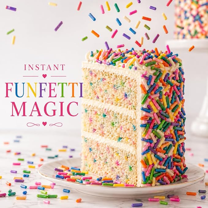 Confect Color Splash Rainbow Sprinkles – Custom Blend Multicolor Jimmies – Edible Toppings for Cake, Cupcake & Dessert Decorating –Vegan, Gluten-Free, Nut-Free, Soy-Free, Dairy-Free, Palm Oil-Free – 4.2 Oz