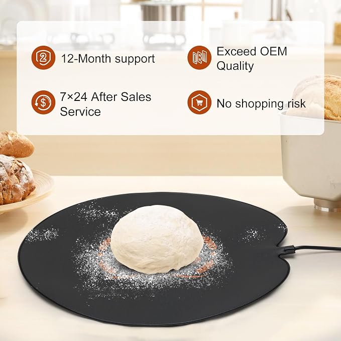 Dough Rising Warming Mat, 59 ℉-140 ℉ Adjustable Bread Rising Warmer, Bread Proofing Heating Pad for Sourdough Riser, Dough Rising, Bread Warming, Bread Proofer Warming Mat with Temperature Controller