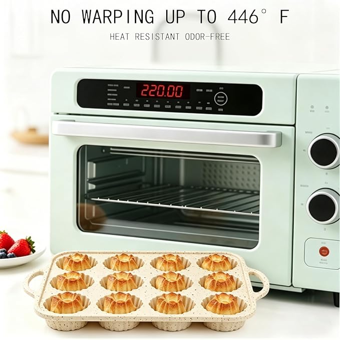 Mini Bundt Cake Pans for baking, 1.5-inch Cavities Non-stick Silicone Baking Mold, 12-Cavity Reusable Twisted Shape Cake Pan for Cupcakes, Donuts, Cornbread & Brownies
