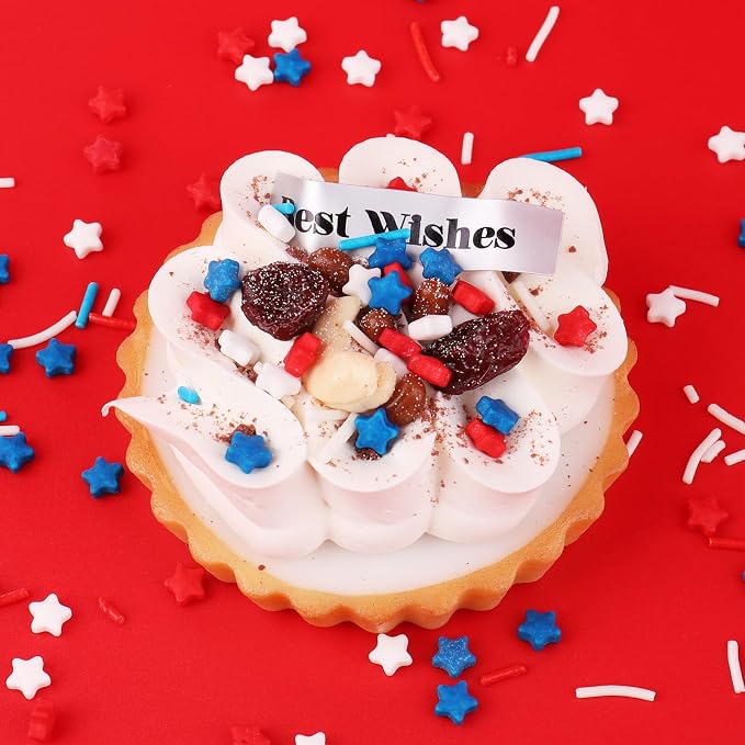 Red White and Blue Sprinkles for Cake Decorating, Patriotic Edible Sprinkle Mix, 4th of July Perfect for Cookie Cupcake Topper