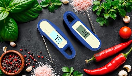 Lavatools PT12B Javelin 2 Ultra Fast Digital Instant Read Meat Thermometer for Grill and Cooking, 3" Probe, Compact Foldable Design, 1.5" Backlight Display, Water Resistant-Rhubarb