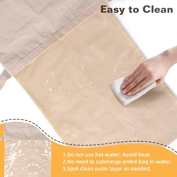 2 Pack Beeswax Bread Bags for Sourdough Homemade Bread, XL Reusable Bread Storage Bag, Organic Waxed Line and Linen Fabric Bread Bag for Home Bakers, Picnics Work or Gift-Giving