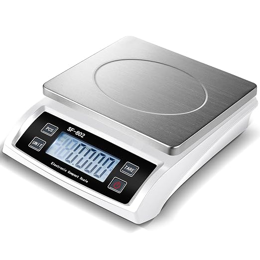 Copkim Large Digital Kitchen Scale 66LB 30kg Commercial Food Scale Stainless Bread Scale with LCD Display Commercial Weighing Devices for Baking Cooking(Silver)
