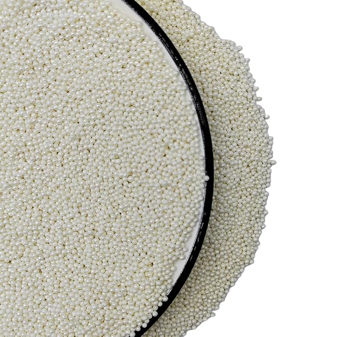 Homankit White Nonpareils Sprinkles Edible Cookie Decorations Mini Pearls for Decorating Cake, Baking, Cupcake Toppers, Ice Cream, Donuts 3.88 Ounce