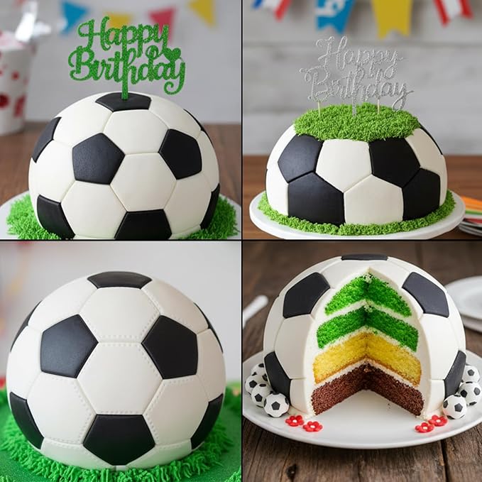 8 Pcs Soccer Ball Cookie Cutter, Hexagon Cookie Cutter Set, Football Cake Decorations, Geometric Biscuit Cutters Sandwiches Pastry Cutter Decorating Tools for Birthday Baking Cake Cupcake(4 Sizes)