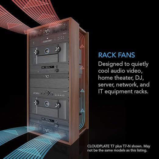 AC Infinity CLOUDPLATE T9-N, Rack Mount Fan Panel 3U, Intake Airflow, for Cooling AV, Home Theater, Network 19” Racks