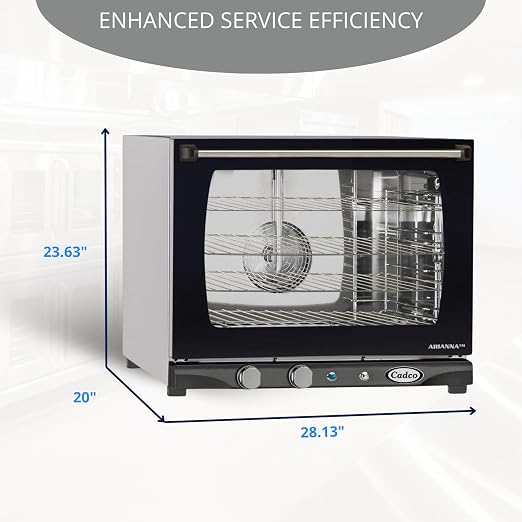 Cadco XAF-133 Heavy-Duty Countertop Convection Oven with Manual Controls & Humidity, Stainless Steel, NSF, 208-240v, For Commercial Use, 125 lbs.