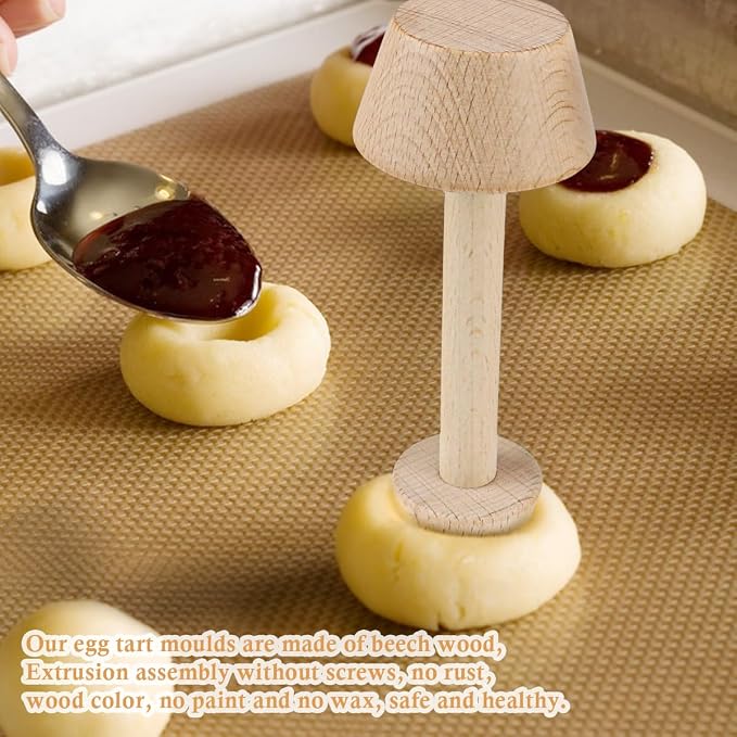 DOERDO 3Pcs Mini Tart Tamper Double Side Egg Tarts Tamper Pastry Tools for Muffin Pan Egg Tart Cheesecakes Dessert Baking
