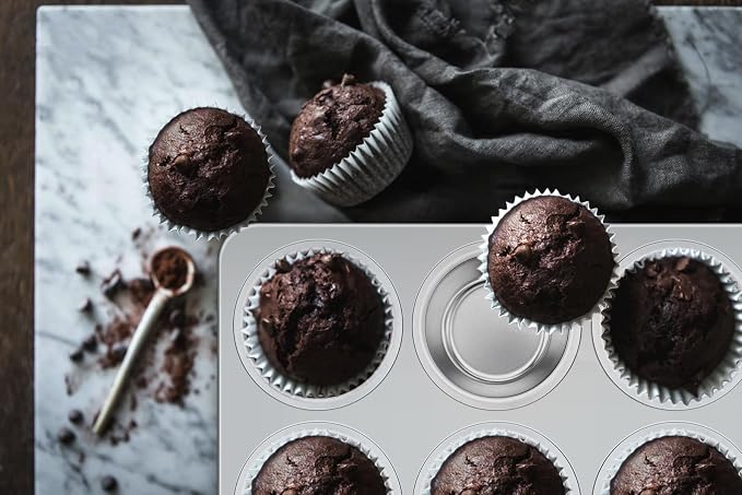 Leonyo Non-Toxic Stainless Steel Muffin Pan Metal Cupcake Pan 6 Cup | Standard Size Metal Muffin Tin Tray for Baking Cupcake Quiches, Dishwasher Oven Safe