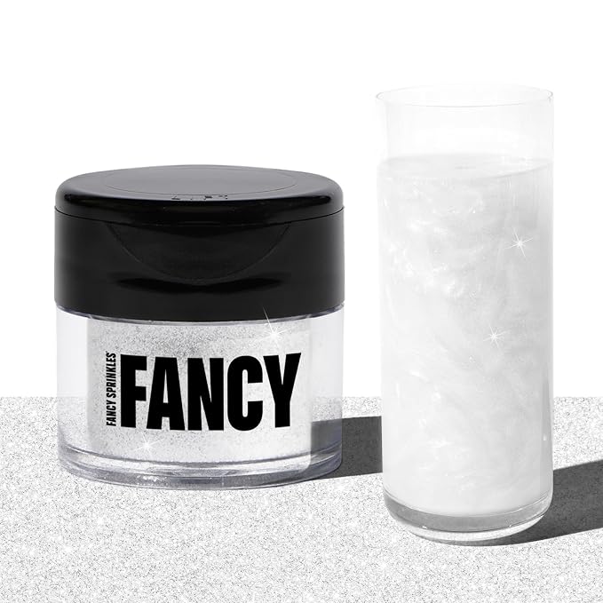 Fancy Sprinkles 4th of July Diamond White Edible Glitter | Luster Dust for Drinks, Cocktails & Cake Decorating | Vegan, Gluten Free, Non-GMO | Made in USA | 4gm