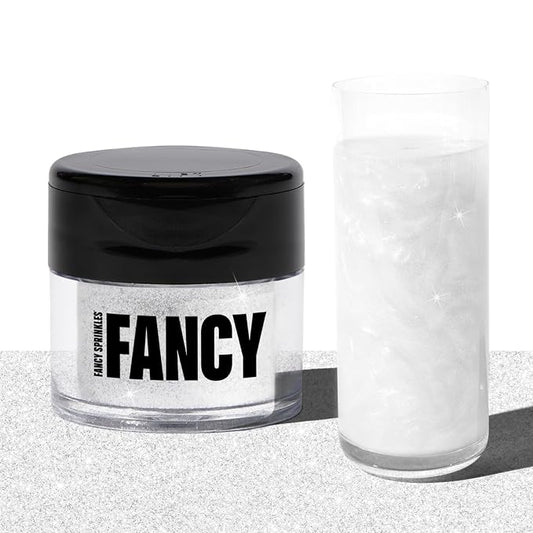 Fancy Sprinkles 4th of July Diamond White Edible Glitter | Luster Dust for Drinks, Cocktails & Cake Decorating | Vegan, Gluten Free, Non-GMO | Made in USA | 4gm