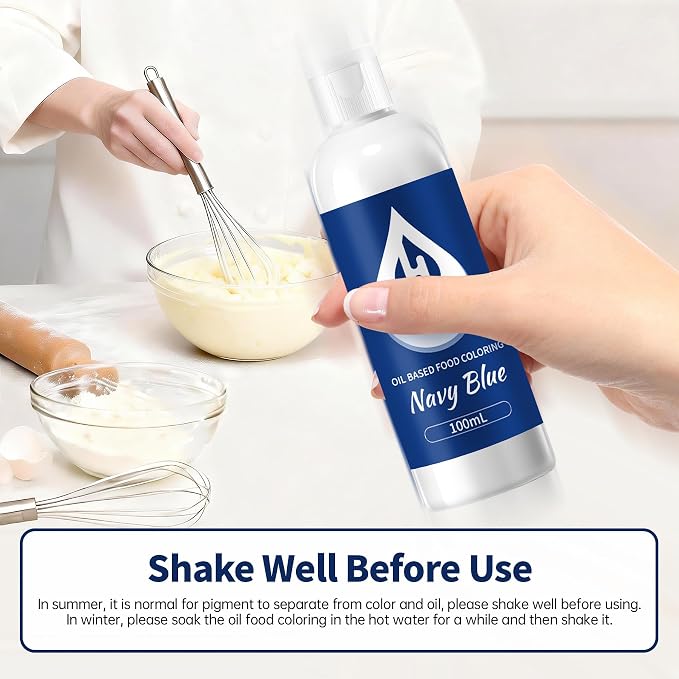 Navy Blue Oil Based Food Coloring for Chocolate – Herbeklab 100ml Professional Concentrated Oil Food Dye for Candy Melts, Chocolate, Cake Pops, Strawberries & Baking