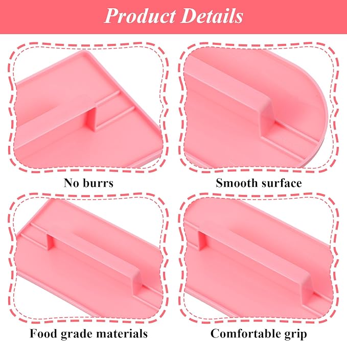 3pcs Icing Smoother, Fondant Smoother, Cake Smoother for Icing, Cake,with Handle 5.67 X 3.15in, Pink, Green, White
