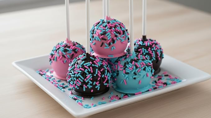NCS Pink, Black & Light Teal Jimmies Edible Sprinkles – Cupcake, Cake & Cookie Decorations, 7 oz