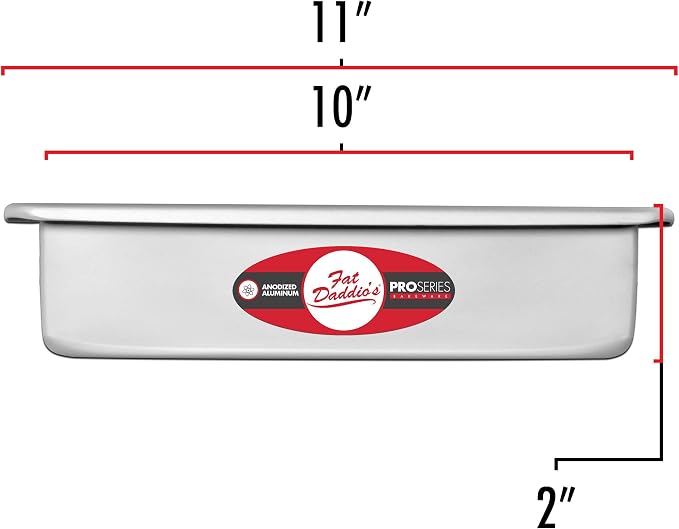 Fat Daddio's POB-10152 Anodized Aluminum Sheet Cake Pan, 10 x 15 x 2 Inch