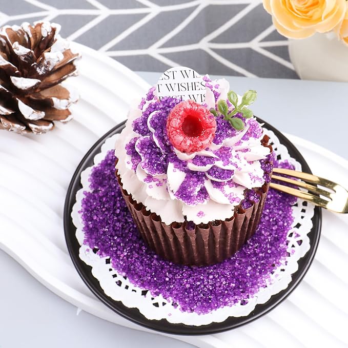 Purple Sprinkles Sanding Sugar for Baking, 6.35oz/180g Edible Sparkling Sugar Crystals, Decorating Sugar Sprinkles for Cakes Cupcakes Cookies Ice Cream