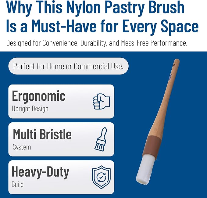 SPARTA Pastry Brush Round – 4040000 Round Basting Brush with Nylon Bristles and Hardwood Handle for Commercial, Kitchens, Restaurants, Catering, 1in, Pack of 12