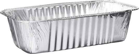 PLASTICPRO [5 Lb 10 Pack Disposable Loaf Pans Aluminum Tin Foil Meal Prep Bakeware - Cookware Perfect for Baking Cakes, Bread, Meatloaf, Lasagna 5 Pound 12.5'' X 6.25'' X 3.5''