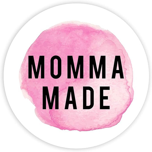 Andaz Press Round Small Business Sticker Labels, 120-Pack, Watercolor Pink Momma Made, Handmade Stickers for Packaging, Product Labels for Small Business, Business Thank You Stickers