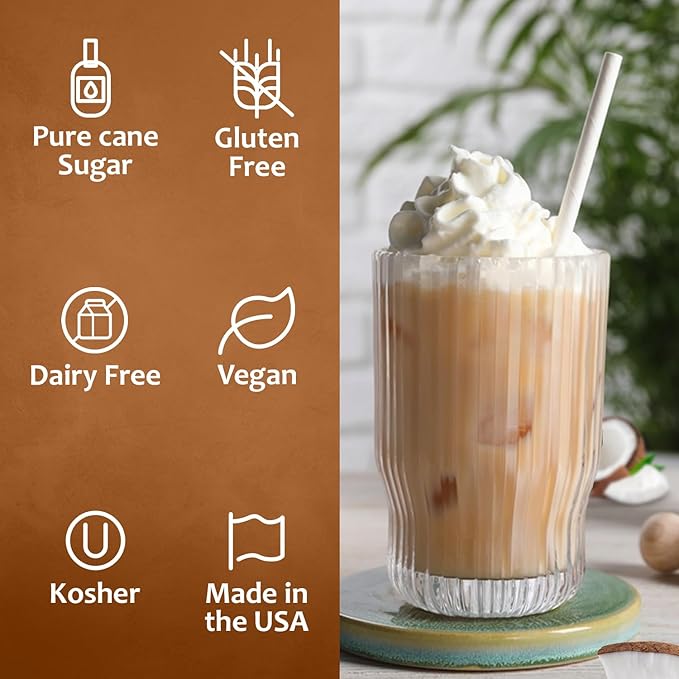 Syruvia Coconut Syrup, Flavored Syrup for Coffee, Cocktails, Drinks, and Desserts – 25.4 fl oz - with Pump