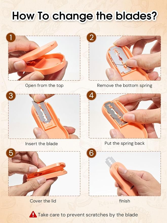 Magnetic Bread Lame Dough Scoring Tool - Sourdough Lame Scoring Tool, Bread Dough Cutter Slashing Razor Tool,Cutting Bread Scoring Tool for Sourdough Bread Baking - Patterns booklet & 5 Blades