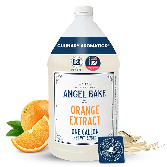 Angel Bake Pure Valencia Orange Extract, 5X Distilled, 1 Gallon