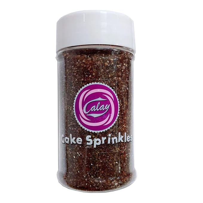 Sentovac Brown Sanding Sugar for Baking Edible Sparkling Coarse Sugar Crystals Sprinkles for Baking Topping Cake Cookie Cupcake Topper Ice Cream Decoration Supplies 3.2 OZ