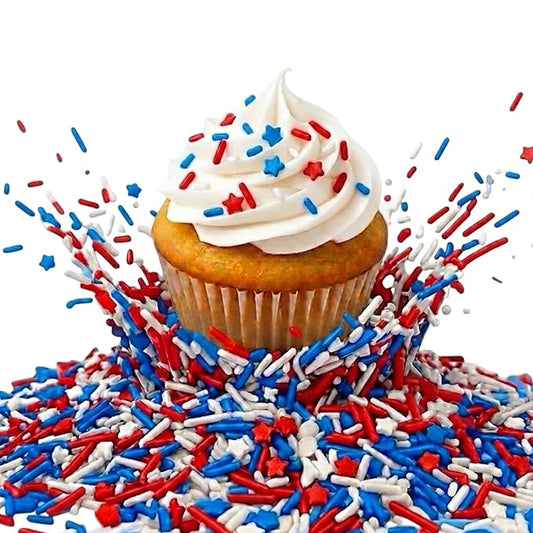Sprinkles | Patriotic sprinkles | Red white and blue sprinkles | American decorations | Cookie sprinkles | July 4th | Manvscakes