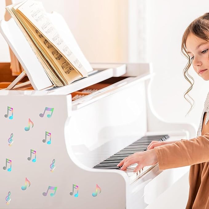 500pcs Music Stickers, Music Notes Vinyl Waterproof Stickers Musical Instruments Stickers for Water Bottles Laptops Guitars Skateboards Music Party Favors Decorations (Music S)