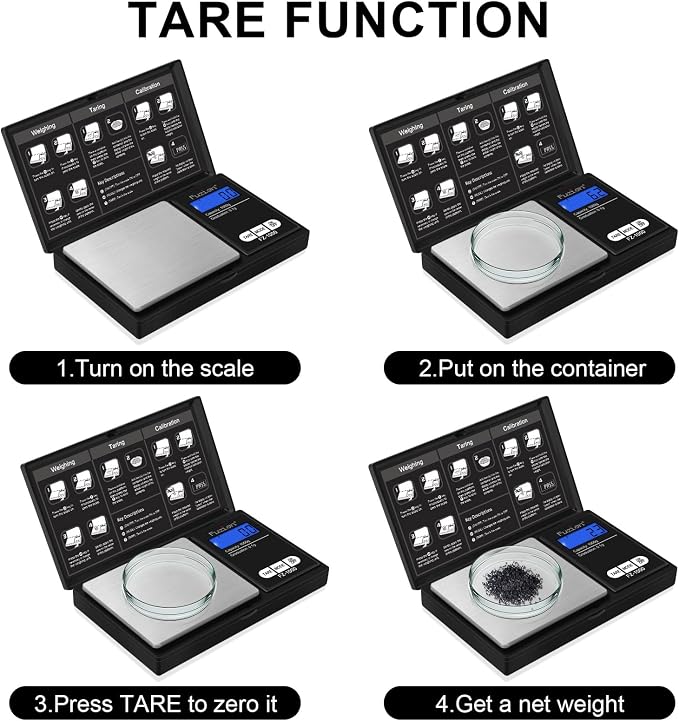 Fuzion Digital Pocket Gram Scale 1000g/0.1g, Small Digital Scales Grams Ounces Grains, Herb Scale, Jewelry Scale, Portable Travel Food Scale