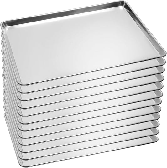 6 Pack Full Size Aluminum Baking Sheet Pan, 26 x 18 in | NSF, Aluminum Commercial Cookie Sheets, Non-Stick, Oven Safe Up to 500℉