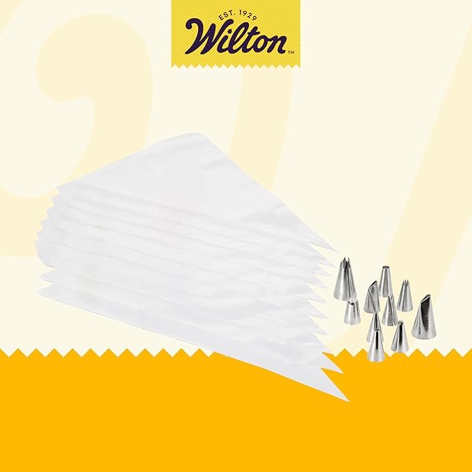 Wilton Beginning Buttercream Decorating Set - Cake Decorating Kit with Piping Tips & Disposable Icing Bags - Quality Baking Tools - 20-Piece Set