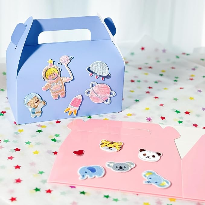 UnicoPak 30 Pack Baby Blue Party Favor Bag Boxes, Gable Gift Boxes for Candies Treats Goodies Cookies, Ideal for Baby Shower, Blue Party Favors, Theme Birthday Party, Valentine's Day, 6.5x3.5x3.5 Inches