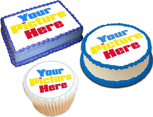 Custom Edible Cake Image Personalized Make your Own Cake Toppers 1/4 8 x 11 Inches Birthday Cake Topper