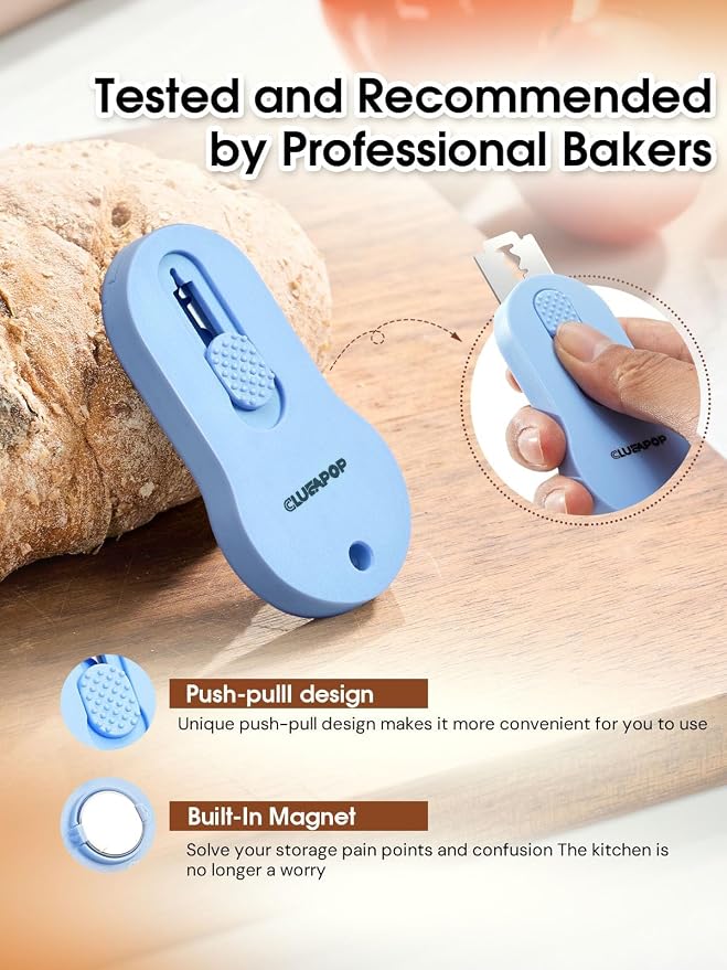 CLUEAPOP Bread Lame Magnetic Professional Bread Lame Dough Scoring Tool | Sourdough Scoring Tool | Sourdough Bread Baking & Bread Scoring Tool & 5 Razor Blades, Bread Making Kitchen Tool