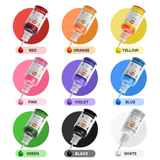 Oil Based Food Coloring, 15ml Large Capacity Food Coloring for Icing, Dye Color for Chocolate Candy Cake, Edible Oil Food Grade Dye for Baking, Fondant & Forsting